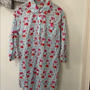 Mud pie L flamingo beach cover up shirtdress